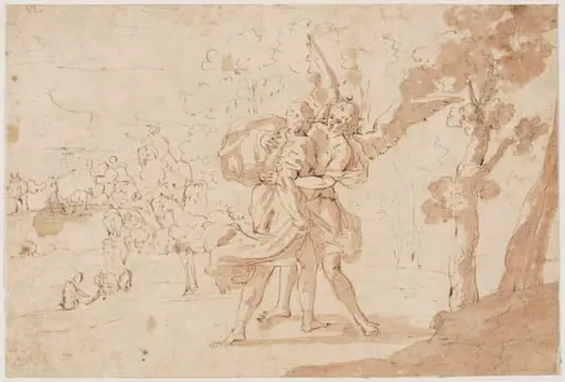 Abraham wrestling with the Angel, by Andrea Schiavone