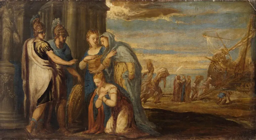 Aeneas Takes Leave of Dido, by Andrea Schiavone