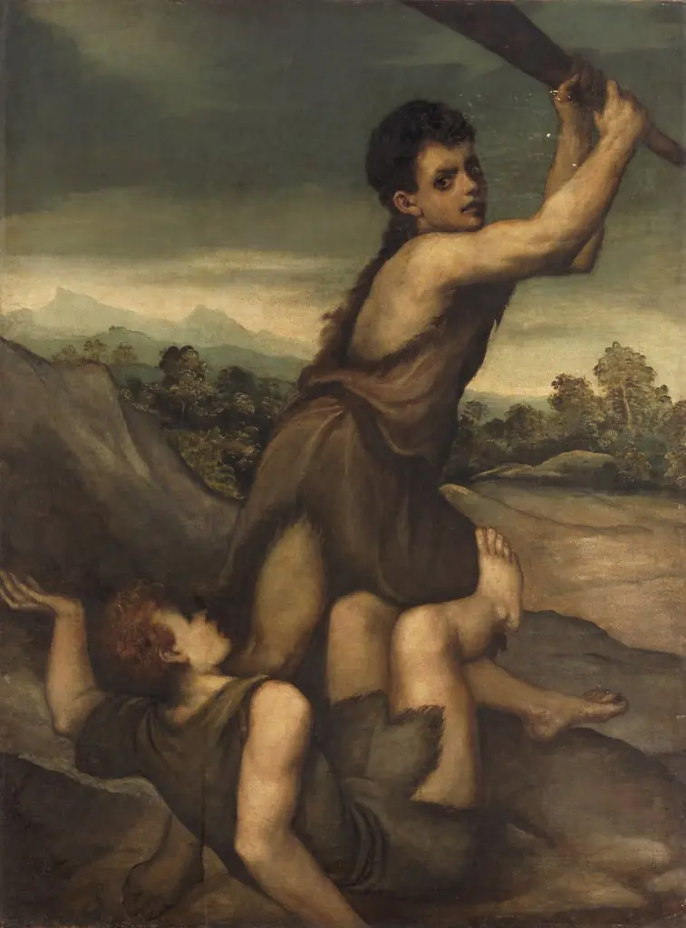 Cain and Abel, by Andrea Schiavone