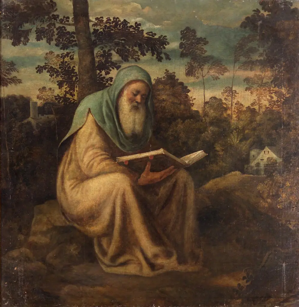 Lesender Eremit, by Andrea Schiavone