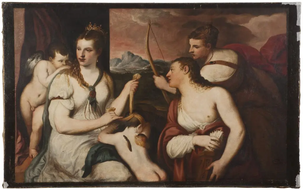 Venus Blindfolding Cupid, by Andrea Schiavone