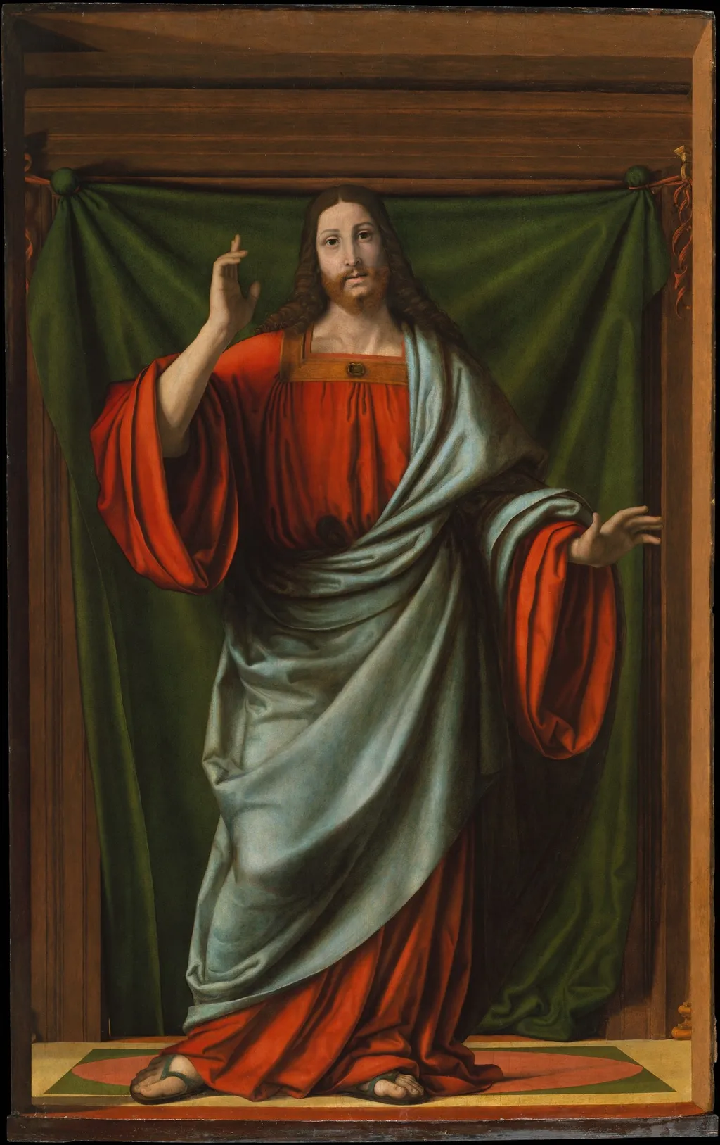 Christ Blessing, by Andrea Solari, oil, 1524