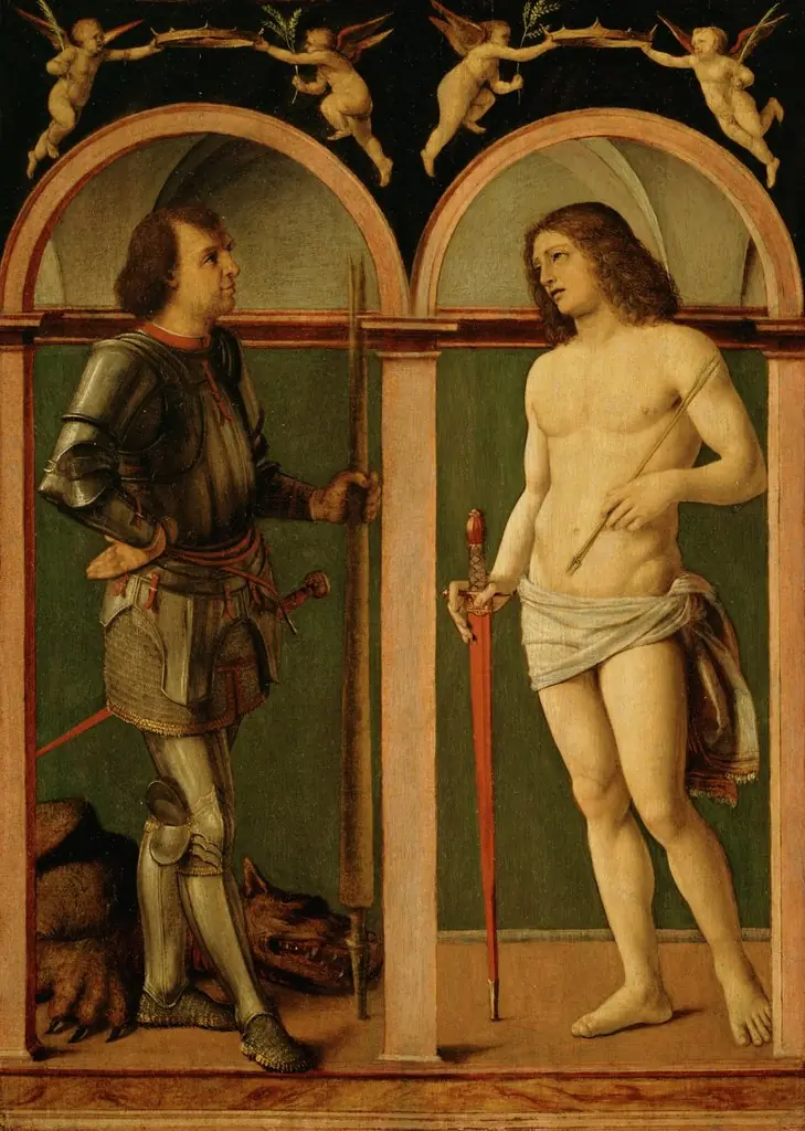 Saint George and Saint Sebastian, by Andrea Solari