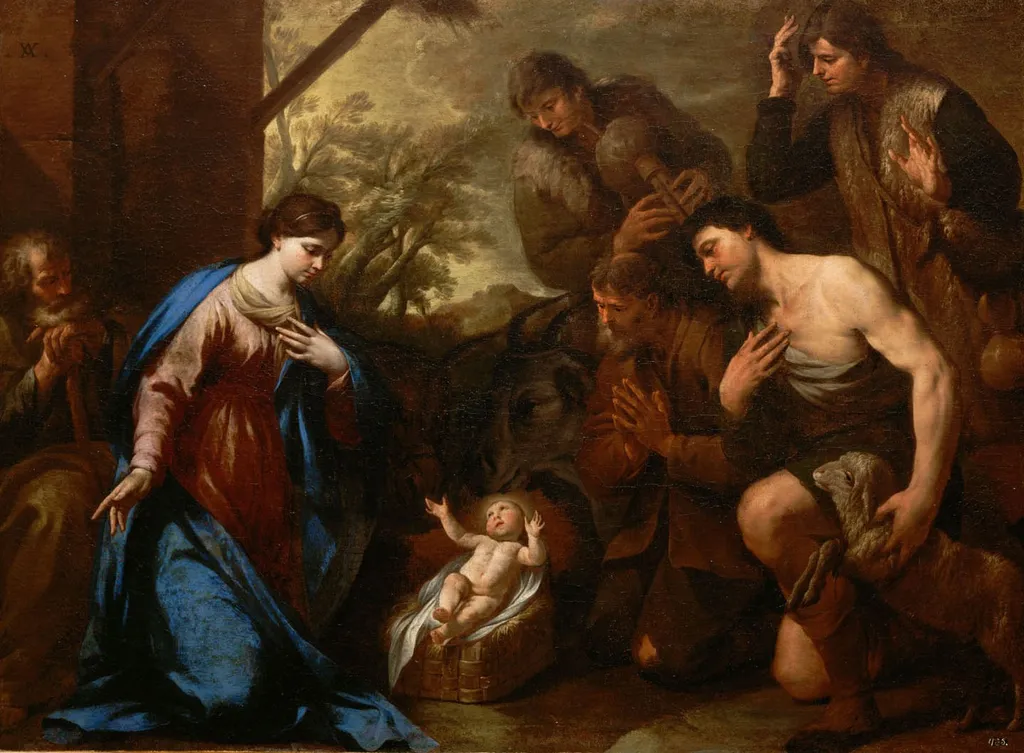 Anbetung der Hirten, by Andrea Vaccaro, unspecified, 1645
