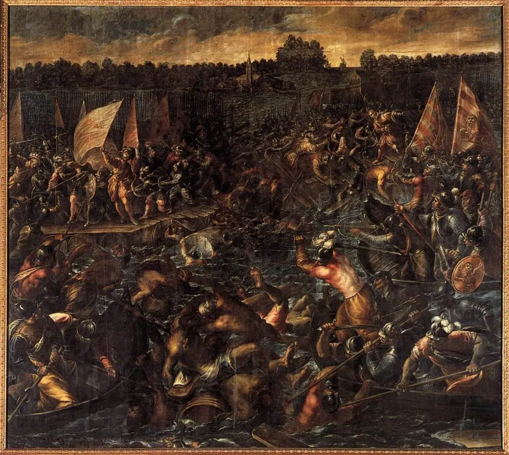 King Pippin's Army Trying to Reach Venice, by Andrea Vicentino