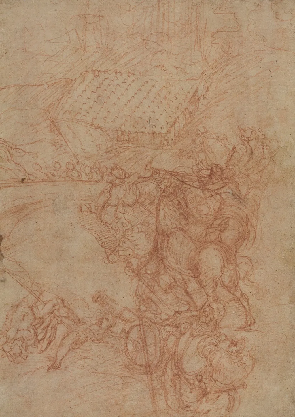 The Battle of Spoleto, by Andrea Vicentino, chalk, 1575
