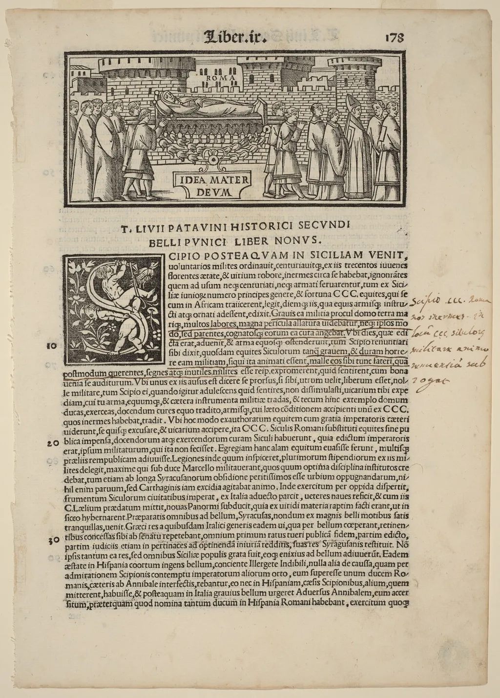 Page from Livius Historiabum Libri, by Andrea Zoan, ink