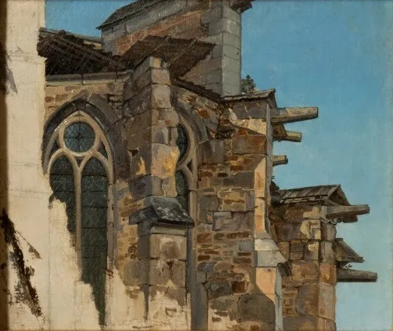 Altenberg Cathedral. Study, by Andreas Achenbach, unspecified, 1831