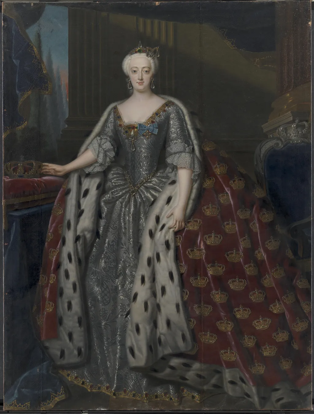 Sophie Magdalene, Christian VI's dronning, by Andreas Møller, oil, 1739