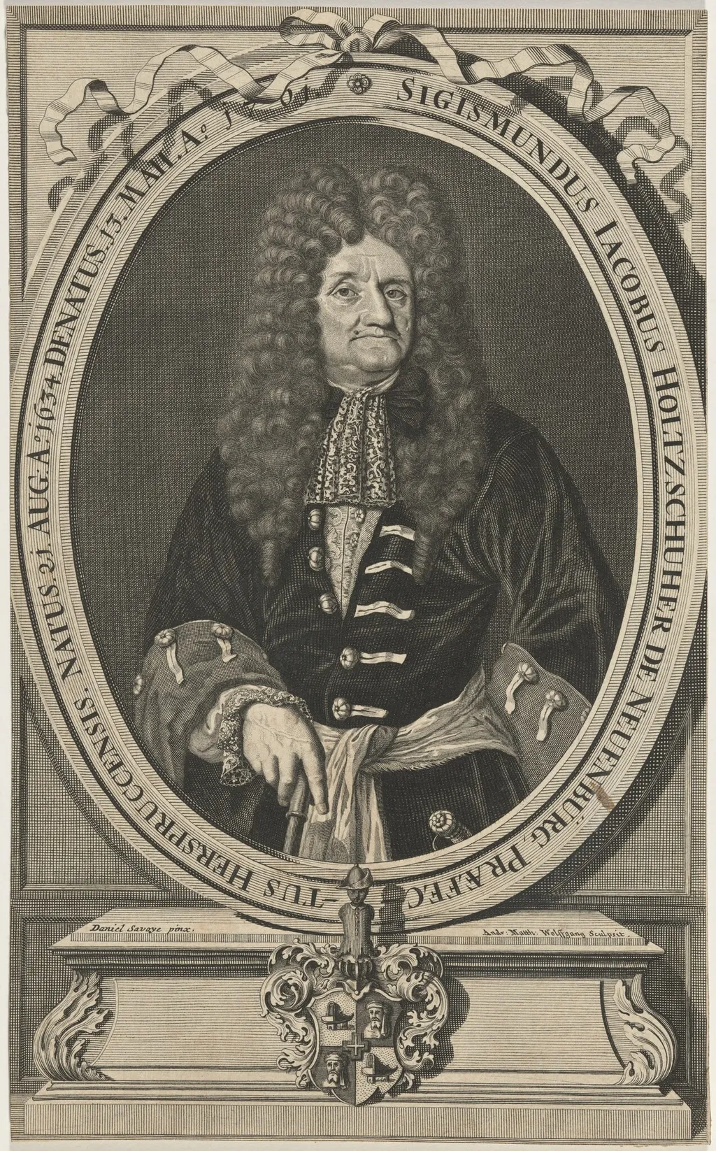 Sigismundus Jacobus Holtzschuher de Neuenburg, by Andreas Mattaus Wolfgang, ink, 1698