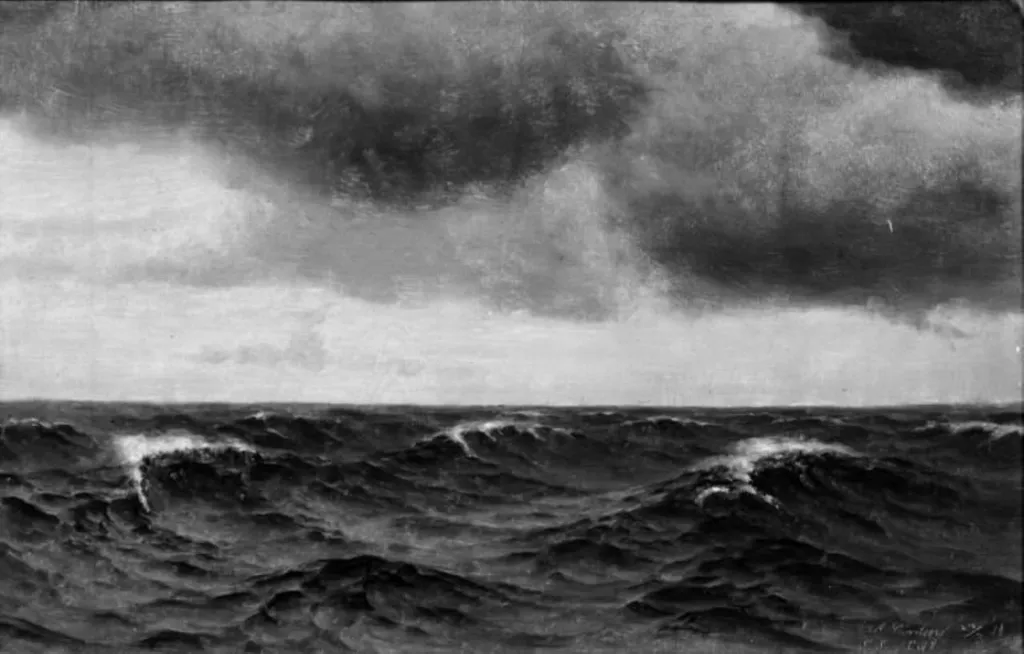 Bygevejr. Nordsøen, by Andreas Riis Carstensen, unspecified, 1892