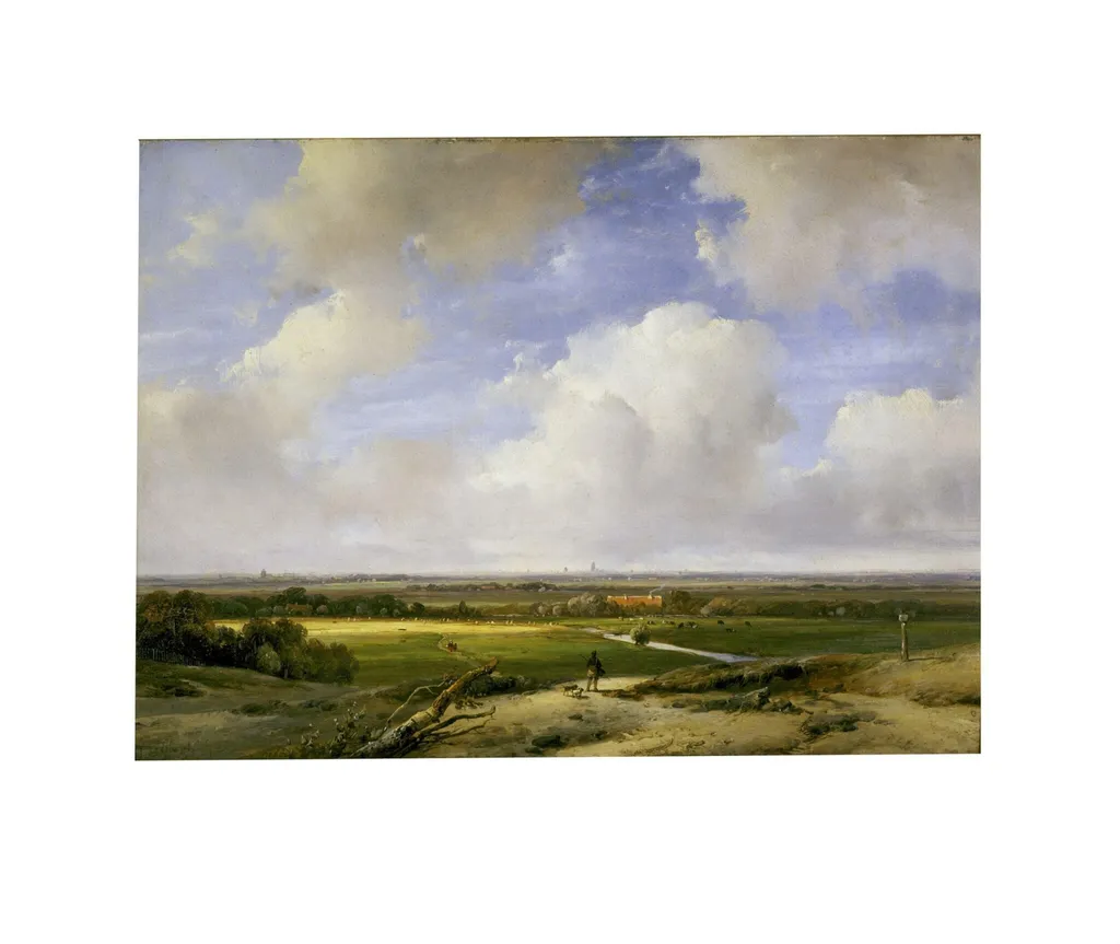 Landscape near Haarlem, by Andreas Schelfhout, oil, 1839