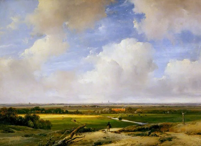 Landscape near Haarlem, by Andreas Schelfhout, oil, 1839
