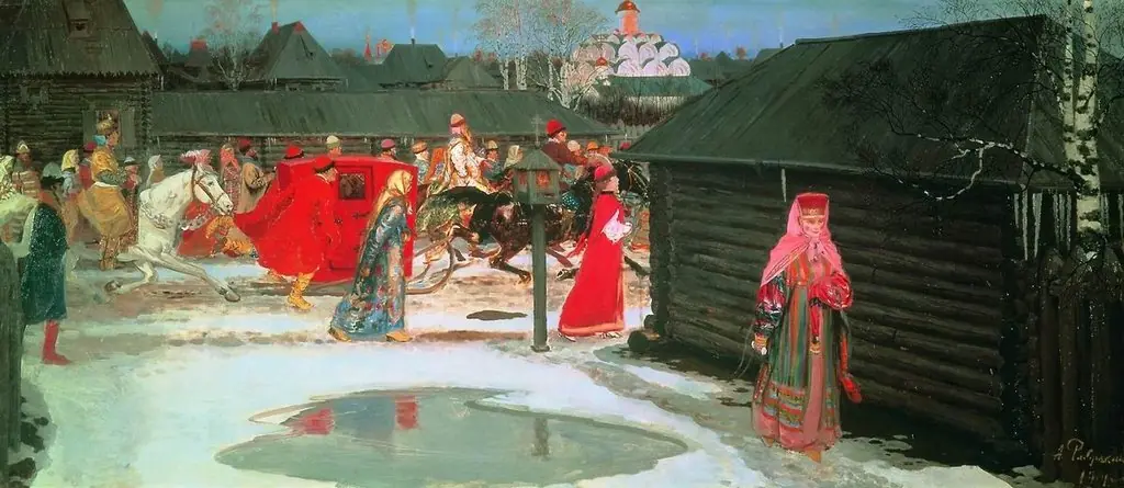 Wedding train in Moscow (XVII century), by Andrei Petrovich Ryabushkin
