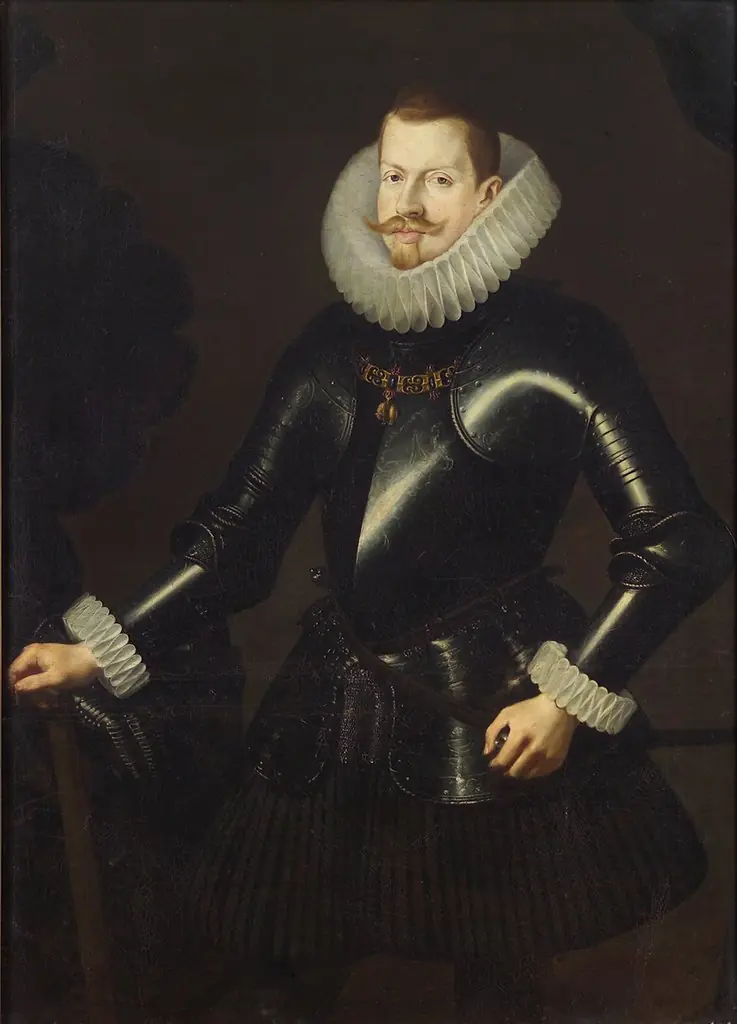 König Philipp III. von Spanien (1578-1621), Bildnis im Harnisch, by Andrés López Polanco