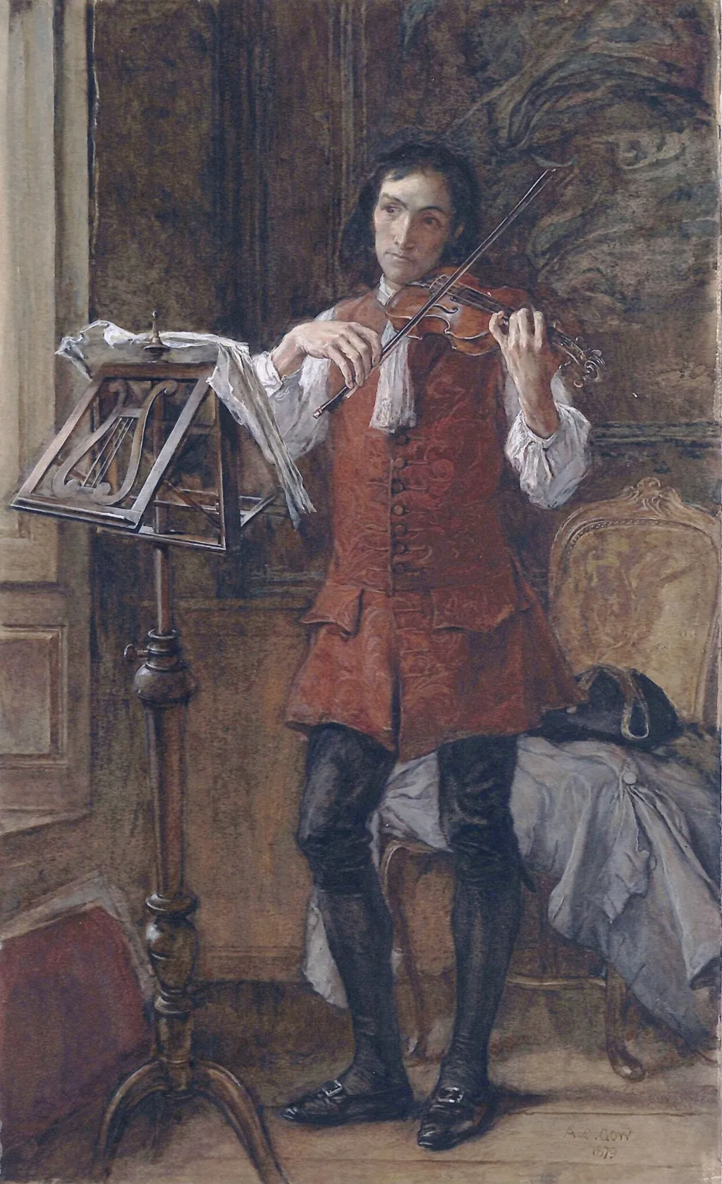 An Amateur, by Andrew Carrick RA RI Gow, watercolor, 1870