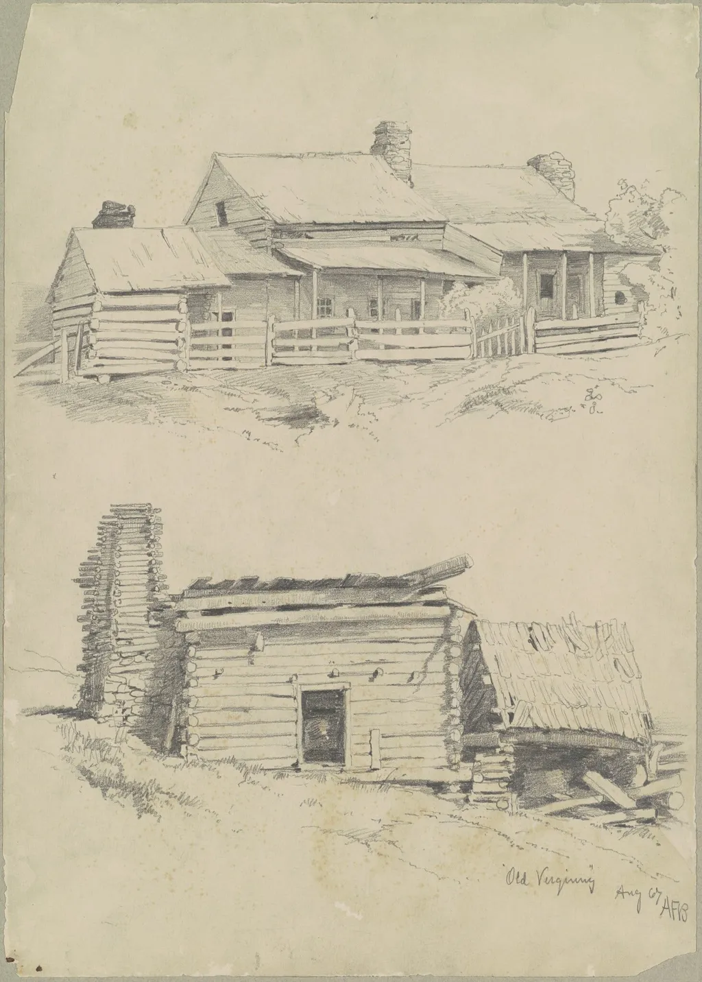 Old Virginny, by Andrew Fisher Bunner, graphite, 1867