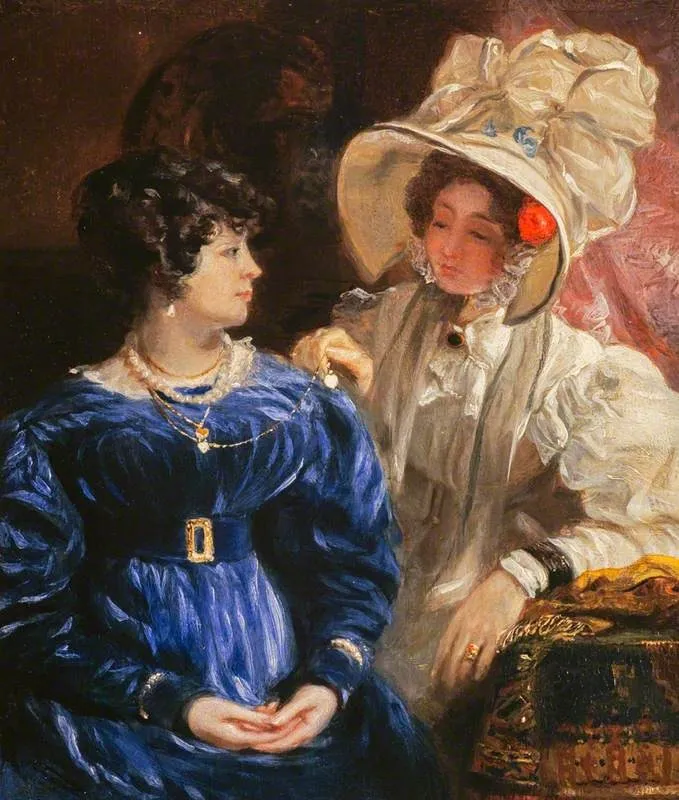 Portrait of Two Women (possibly Adela Geddes (1791-1881), the Artist's Wife, and a Friend), by Andrew Geddes, unspecified, 1825