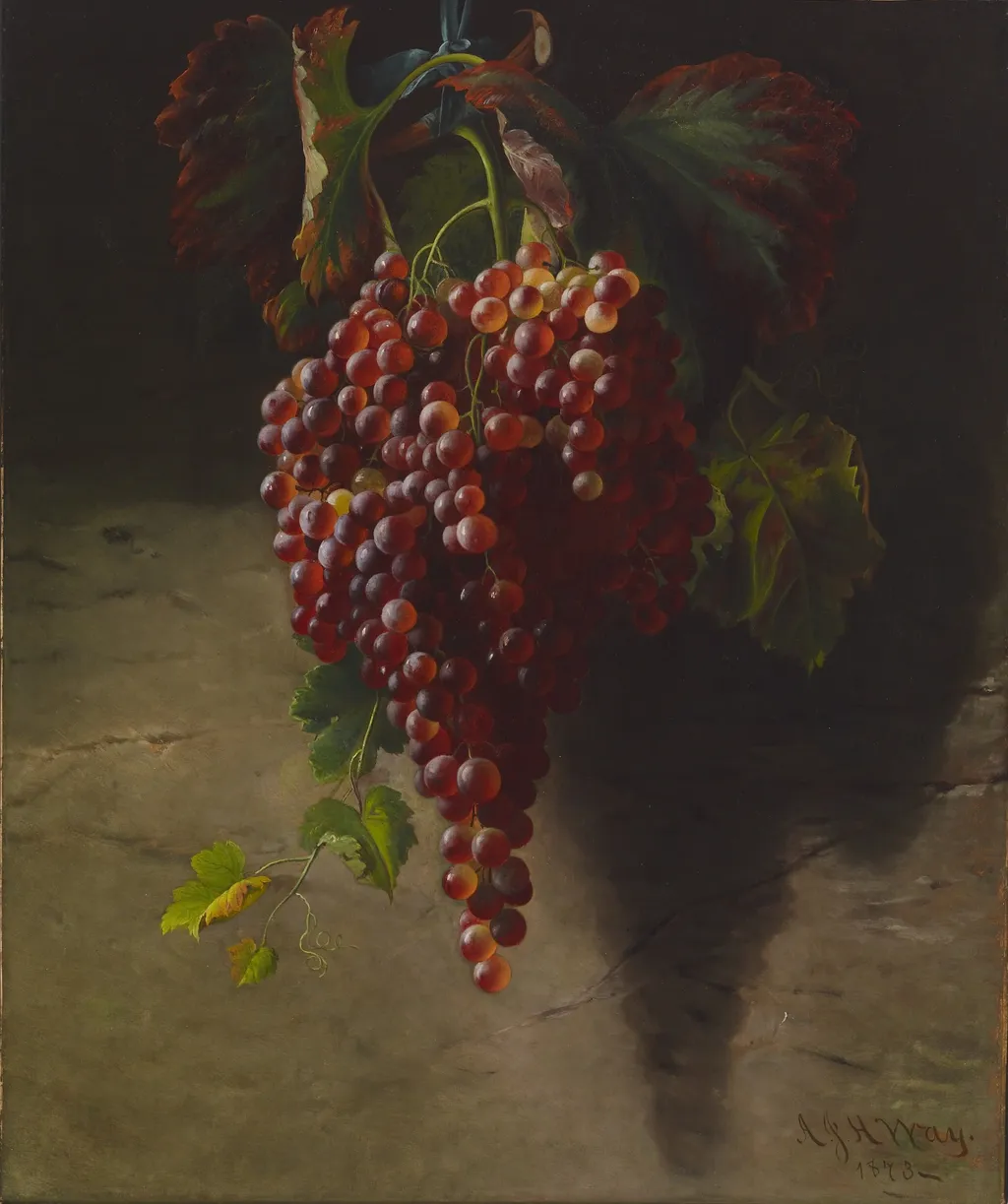 Bunch of Grapes, by Andrew John Henry Way, oil, 1873