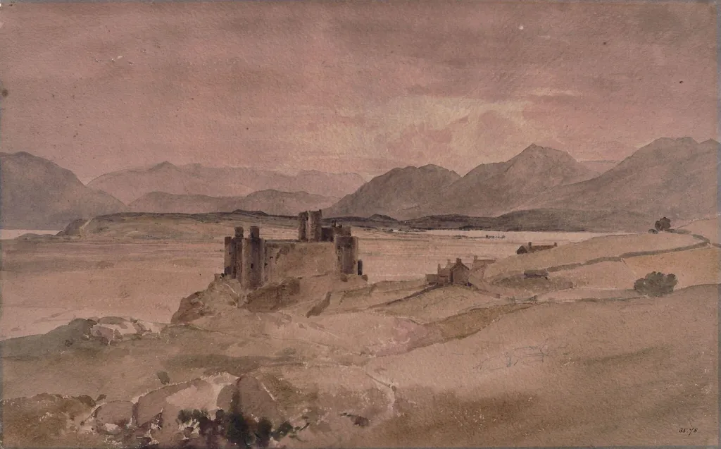 Harlech Castle, North Wales, by Andrew Wilson, watercolor, 1805