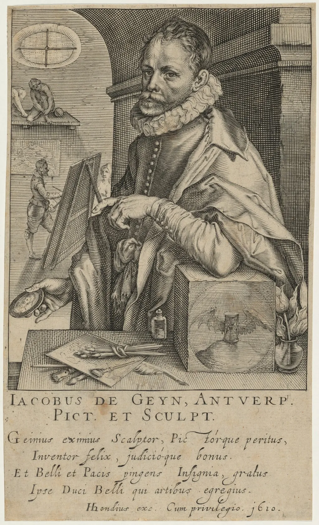 Jacob de Gheyn, by Andries Jacobsz Stock, ink, 1610