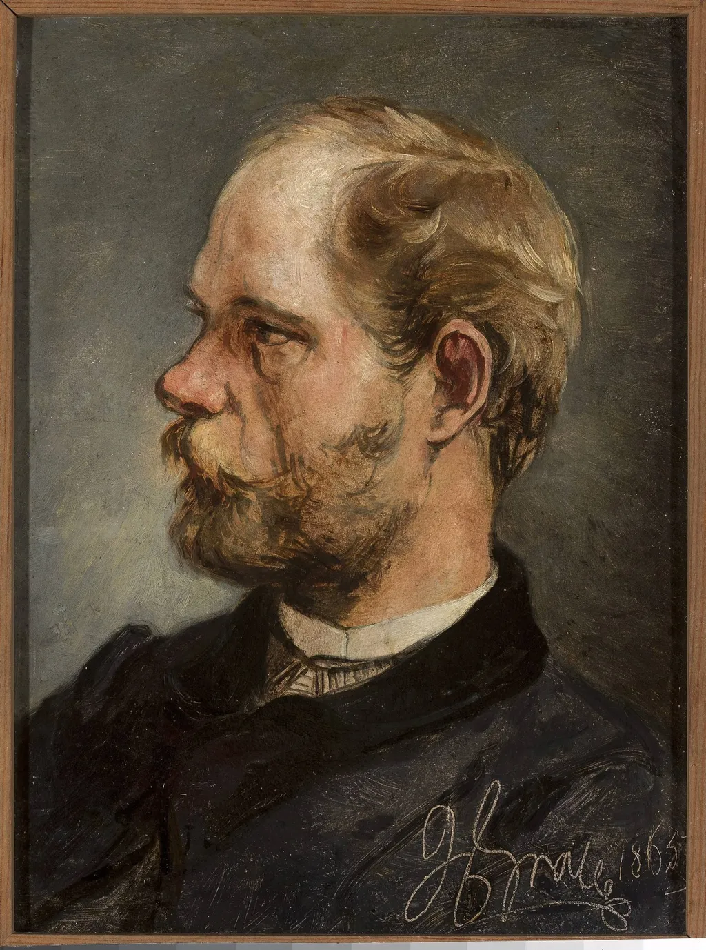Portrait of Walery Gadomski, sculptor, by Andrzej Grabowski, oil, 1865