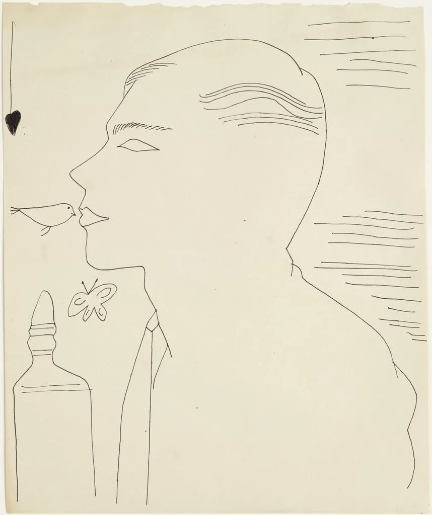 Untitled, by Andy Warhol, ink, 1954