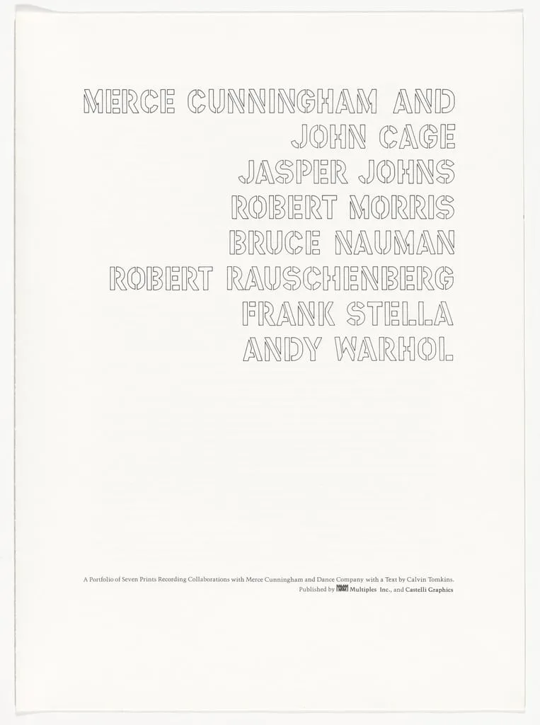 Untitled, by Andy Warhol, Frank Stella, Bruce Nauman, Robert Morris, Jasper Johns, Robert Rauschenberg, John Cage Various Artists, ink, 1974