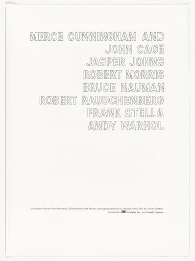 Untitled, by Andy Warhol, Frank Stella, Bruce Nauman, Robert Morris, Jasper Johns, Robert Rauschenberg, John Cage Various Artists