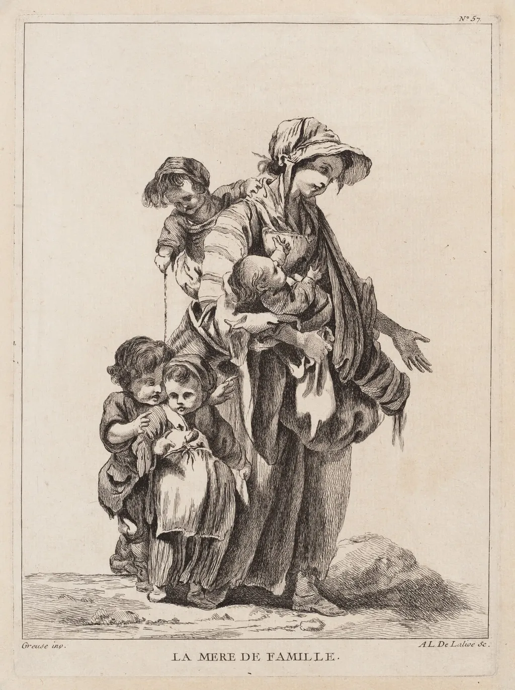 La Mère de famille (The Mother of the Family), by Ange-Laurent de Lalive de Jully, ink, 1763
