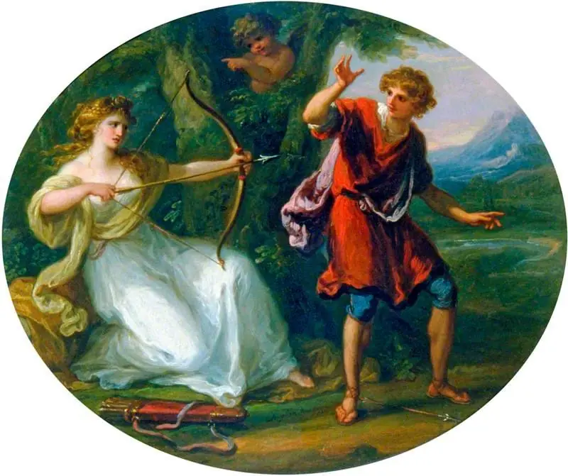 A Nymph Drawing Her Bow on a Youth, by Angelica Kauffmann