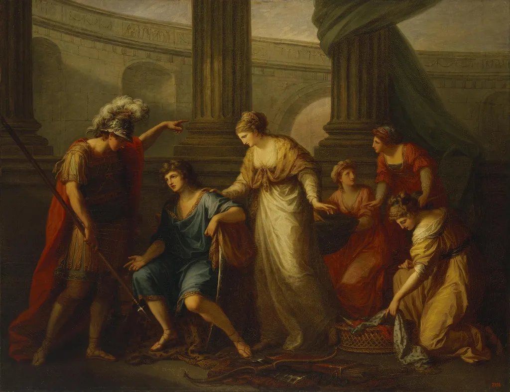 Hector Calling Up Paris to a Battle, by Angelica Kauffmann, oil, 1775