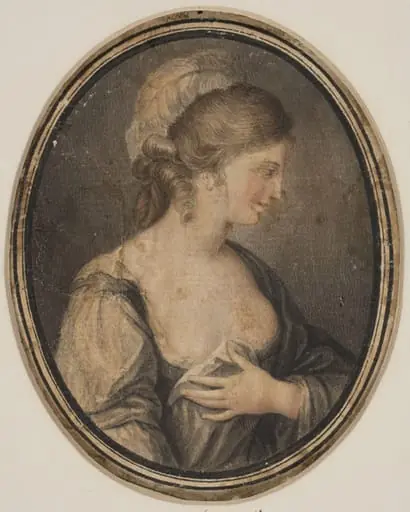 Miniature drawing of a female figure, by Angelica Kauffmann