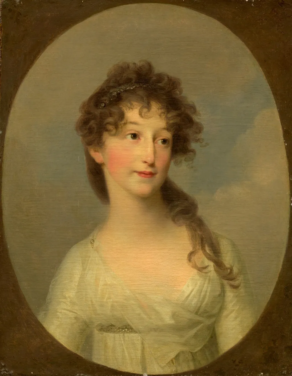 Possibly Franciska Krasinska, Duchess of Courland, by Angelica Kauffmann, oil, 1790