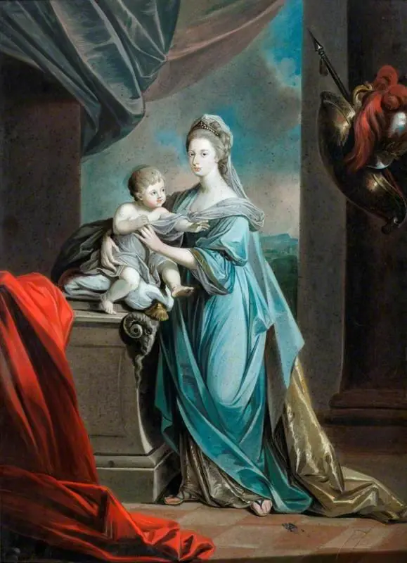 Princess Augusta Charlotte (1737–1813), Eldest Sister of George III, with Her Infant Son, by Angelica Kauffmann