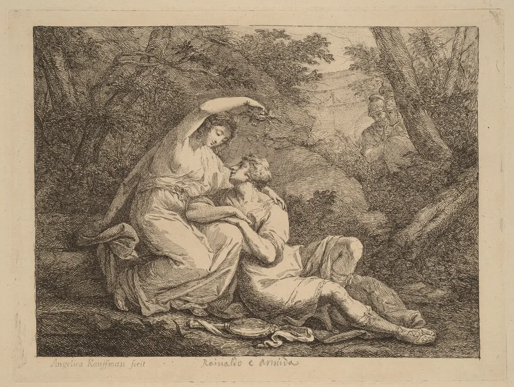 Rinaldo and Armida, by Angelica Kauffmann, ink, 1774