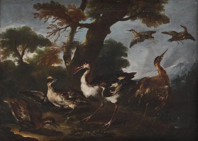 Landscape with Birds, by Angelo Maria Crivelli