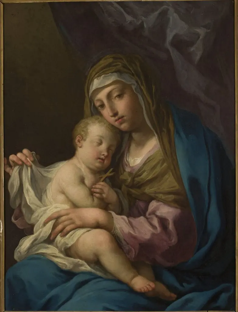 Madonna with sleeping Child Jesus, by Angelo Trevisani