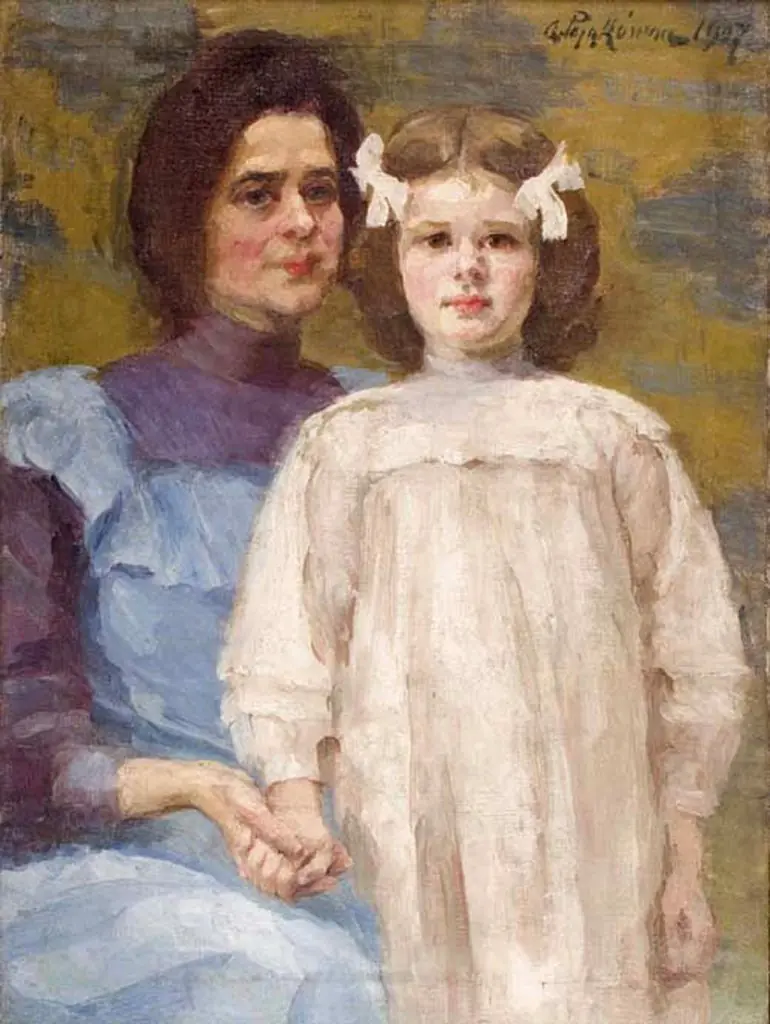 Self-portrait with Daughter, by Aniela Pająkówna
