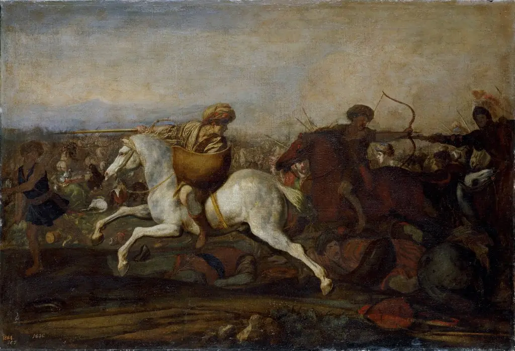 Combate entre turcos y cristianos, by Aniello Falcone