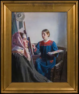 Anna Ancher Painting a Model