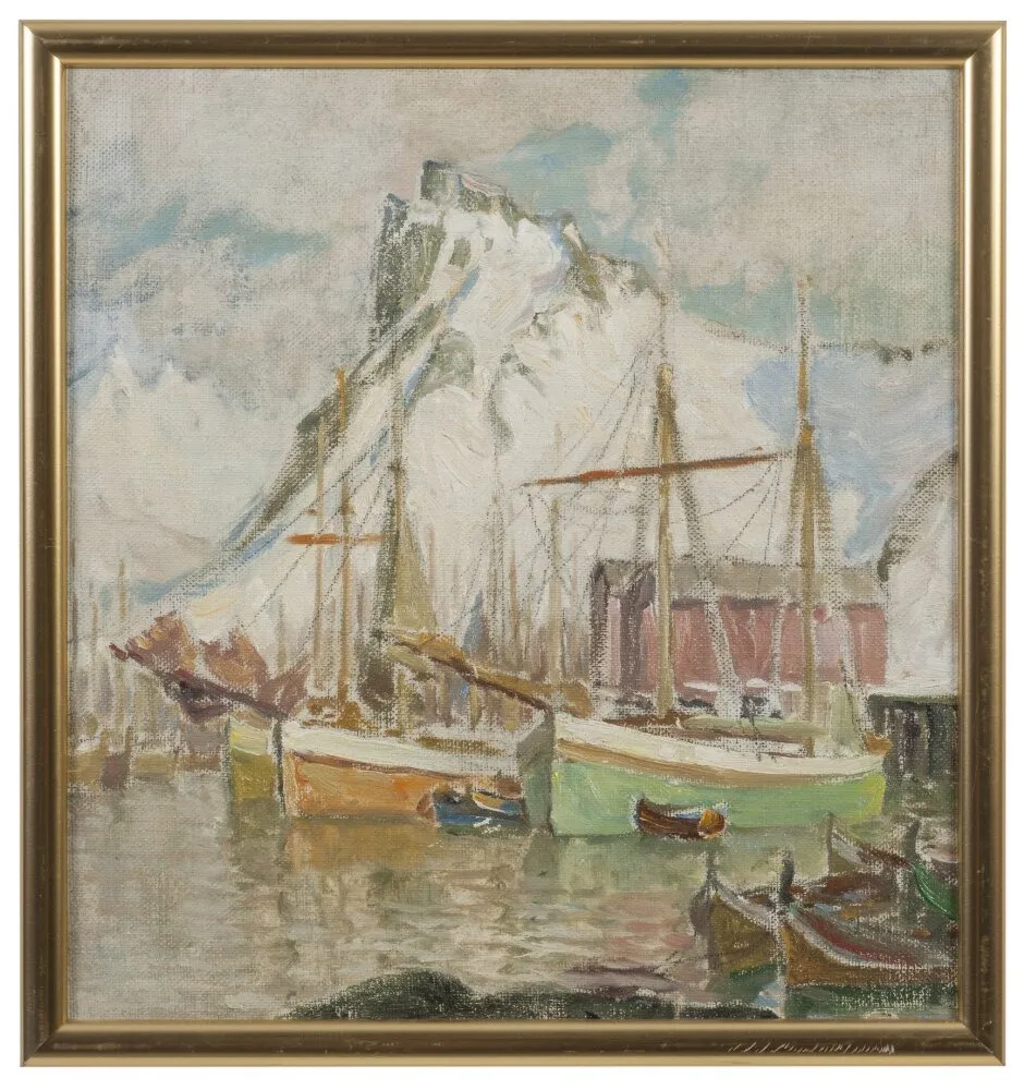 In the Harbour, Svolvaer. Study from Lofoten, by Anna Boberg, unspecified, 1905