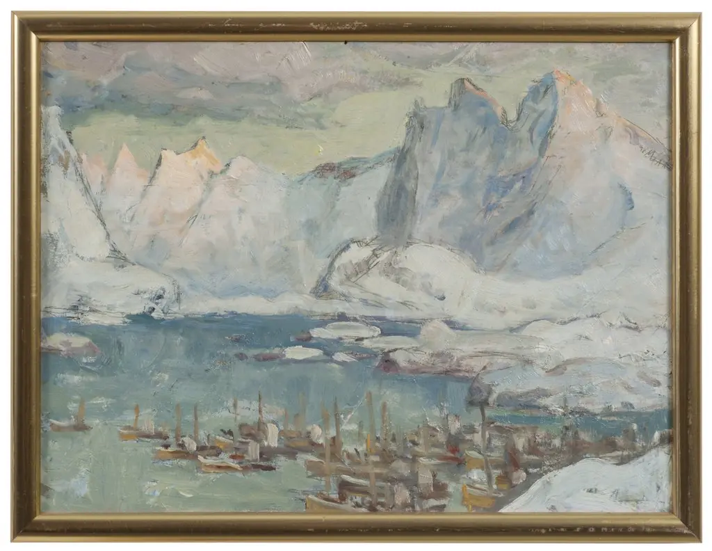 Svolvaer Harbour at the Height of the Fishing Season.Study from Lofoten, by Anna Boberg