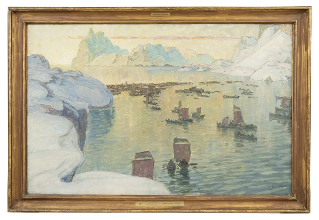 The Fishing Fleet Going Out. Study from North Norway, by Anna Boberg, oil, 1909