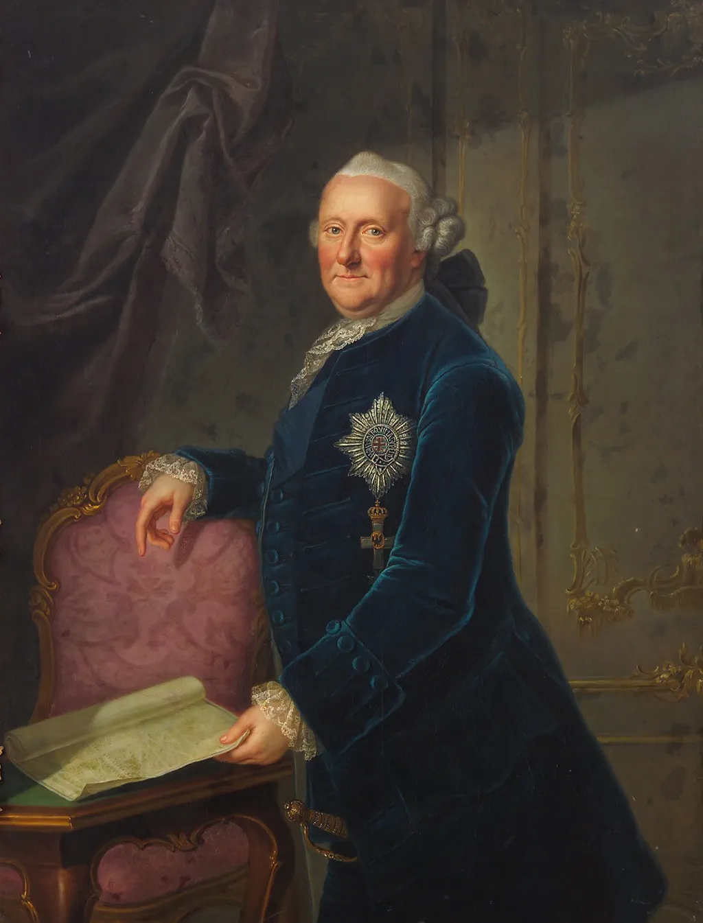 Herzog Ferdinand (1721-1792) von Braunschweig - Wolfenbüttel, Kniestück, by Anna Rosina de Gasc, unspecified, 1773