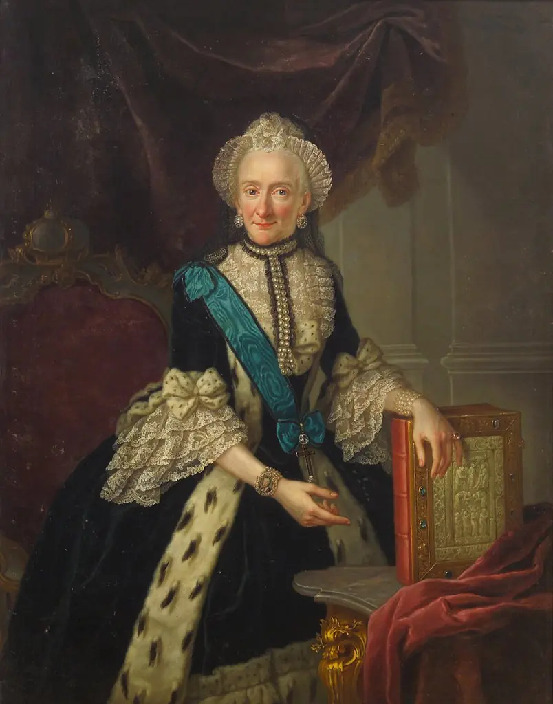 Therese Natalie (1728-1778) von Braunschweig - Wolfenbüttel als Äbtissin von Gandersheim, Kniestück, by Anna Rosina de Gasc