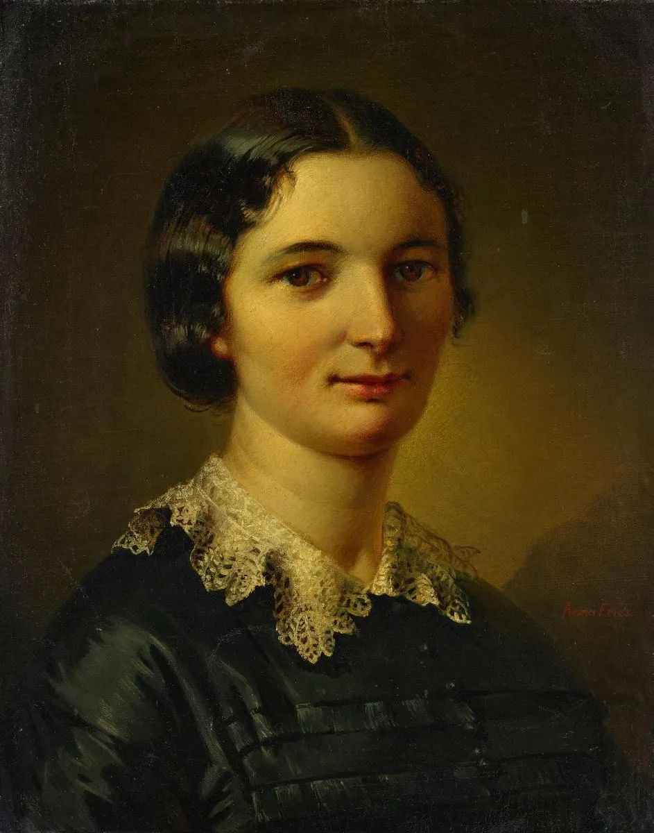 Bildnis Frau Knüpfer-Jacot, by Anna Susanna Fries, oil, 1868