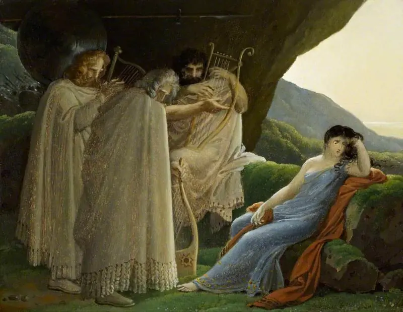 Malvina Mourning the death of her Fiancé Oscar, by Anne-Louis Girodet