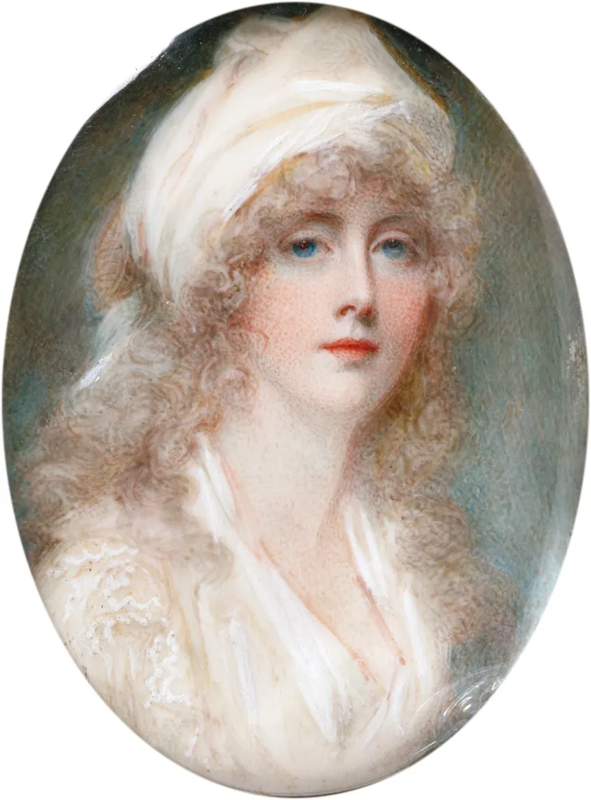 Self-portrait, by Anne Mee, watercolor, 1798