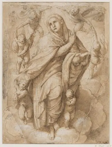 A female saint surrounded by cherubs, by Annibale Carracci